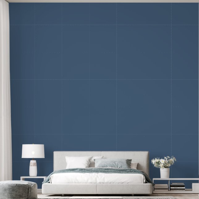 Elegant Navy Blue Solid Colour Bedroom Wallpaper (Bedroom)