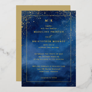Elegant Navy Blue Starry Night