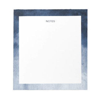 Elegant Navy Blue Watercolor Splash Personalised Notepad