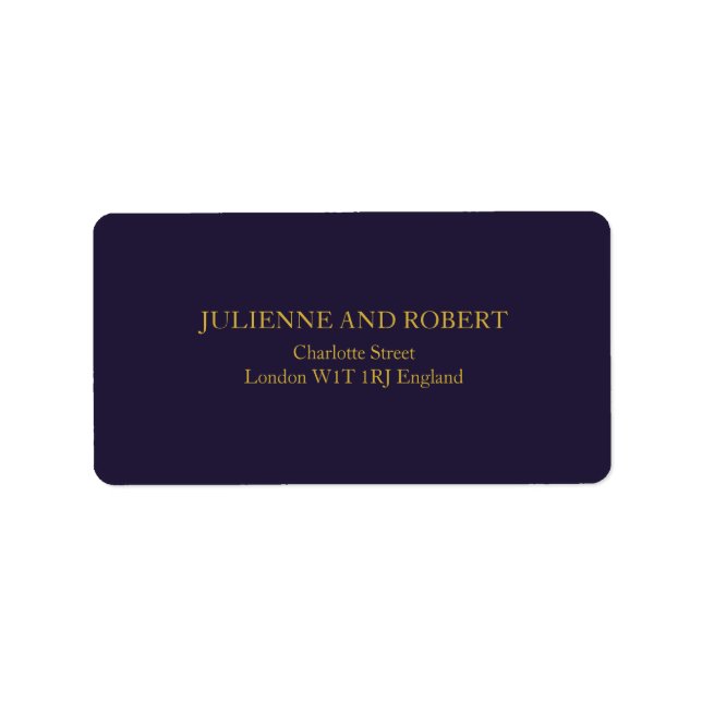 Elegant Navy Blue Wedding Address Labels (Front)