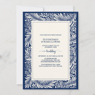 Elegant Navy Blue Wedding Invitation – Rumi's Poem