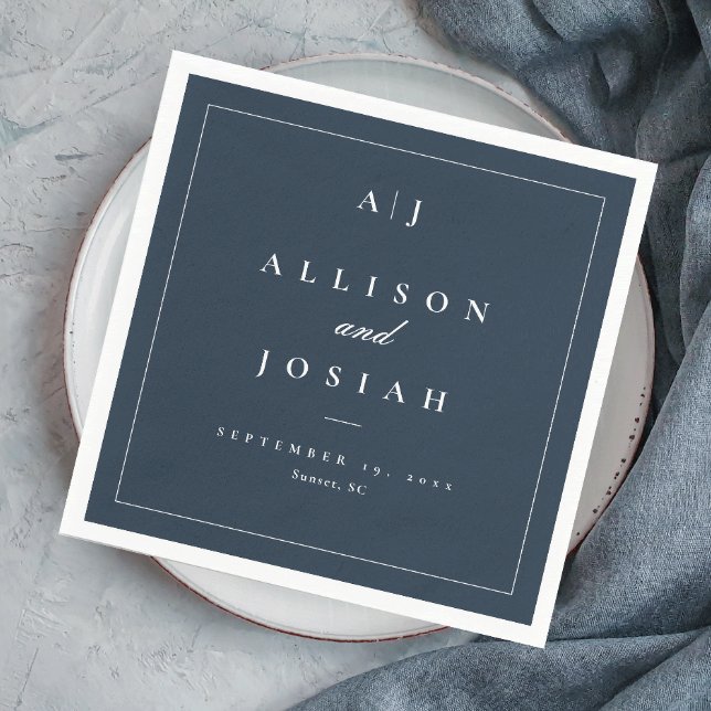 Elegant Navy Blue Wedding Napkin (Creator Uploaded)