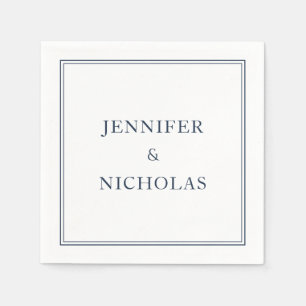 Elegant Navy Blue Wedding Napkin
