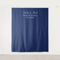 Elegant Navy Blue Wedding Photo Booth Backdrop
