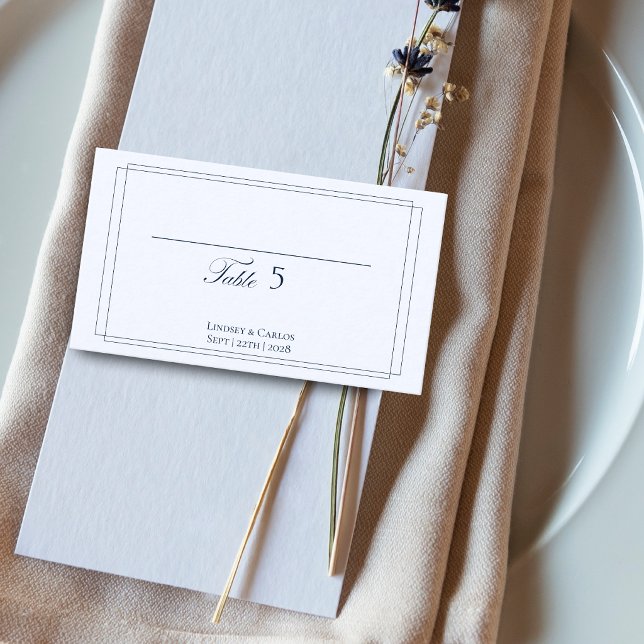 Elegant Navy Blue Wedding Place Card (Creator Uploaded)