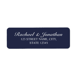 Elegant Navy Blue Wedding Return Address Label