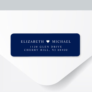 Elegant Navy Blue Wedding Return Address Label