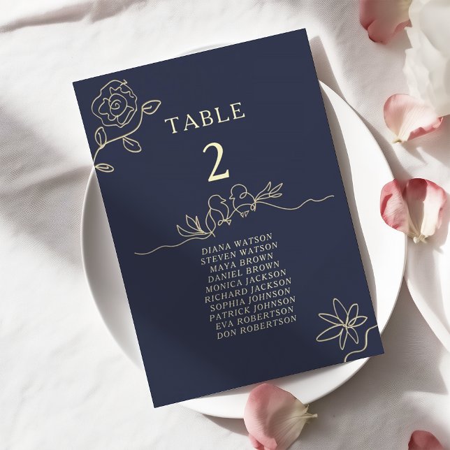 Elegant Navy Blue Wedding Seating Chart (Creator Uploaded)