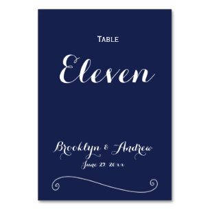 Elegant Navy Blue Wedding Table Numbers