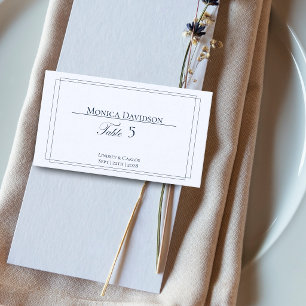 Elegant Navy Blue Wedding Thank You Place Card