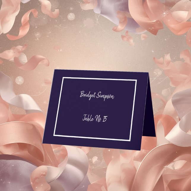 elegant navy blue & white guest Seating Cards (Creator Uploaded)