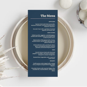 Elegant Navy & Blush Pink Menu
