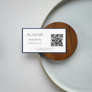 Elegant Navy botanical crest monogram wedding Enclosure Card