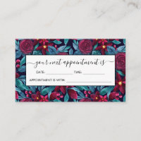 Elegant Navy Burgundy Christmas Floral Watercolor