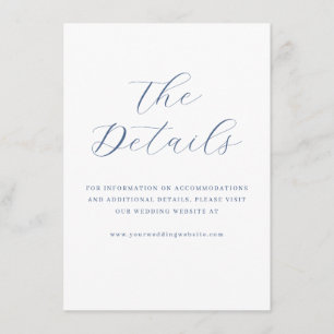 Elegant Navy Calligraphy Details Enclosure Card