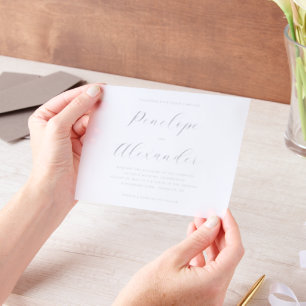 Elegant Navy Calligraphy Vellum Invitations