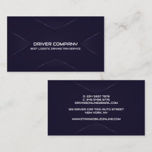 Elegant Navy Chauffeur Driver Business Card