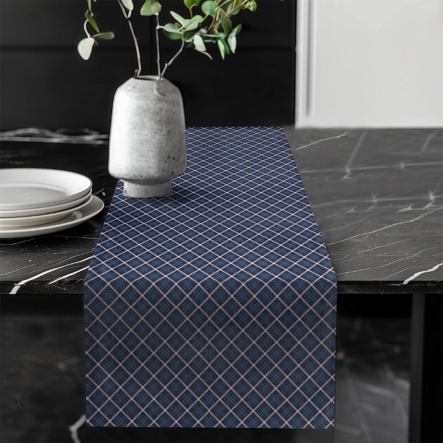 Elegant Navy Check Table Runner for Gatherings (Elegant Navy Check Table Runner for Gatherings)