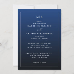 Elegant Navy Formal Invitations