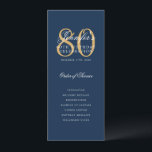 Elegant Navy Gold 80th Birthday Program   Menu<br><div class="desc">Elegant "Birthday Party Program" design with a sophisticated script typography w/ custom text.</div>