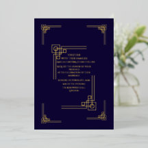 Elegant Navy& Gold Art Deco Personalised