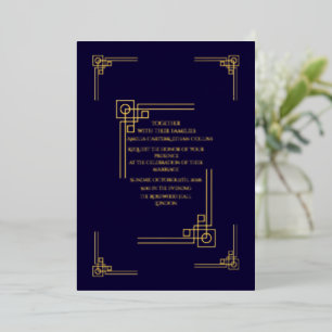 Elegant Navy& Gold Art Deco Personalised