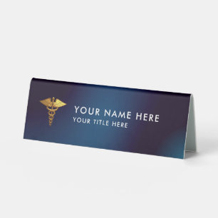 Elegant Navy Gold Caduceus Medical Doctor