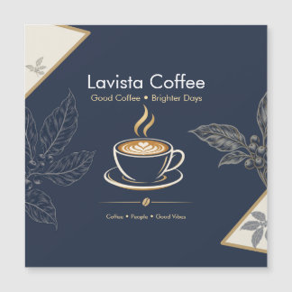 Elegant Navy Gold Coffee Shop Thank You Postcard