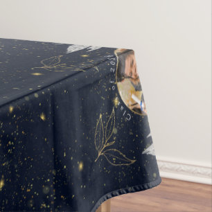 Elegant Navy Gold Congratulations Graduation Party Tablecloth