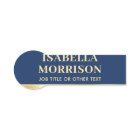 Elegant Navy Gold Employee Magnetic or Pin Custom
