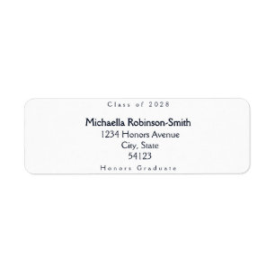 Elegant Navy Gold Graduation Return Address  Return Address Label