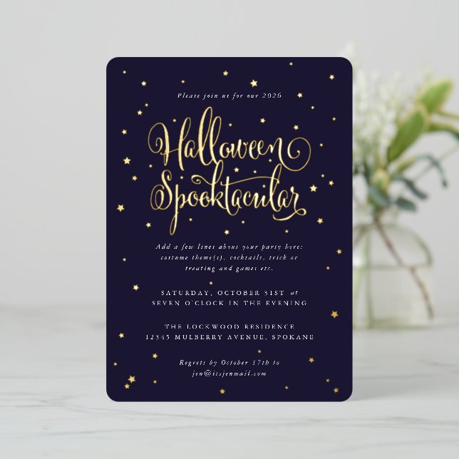 Elegant Navy/Gold Halloween Spooktacular + Stars (Standing Front)