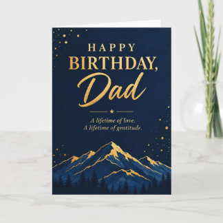 Elegant Navy Gold Happy Birthday Dad Card