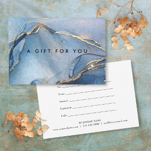 Elegant Navy Gold Marble Agate Gift Certificate
