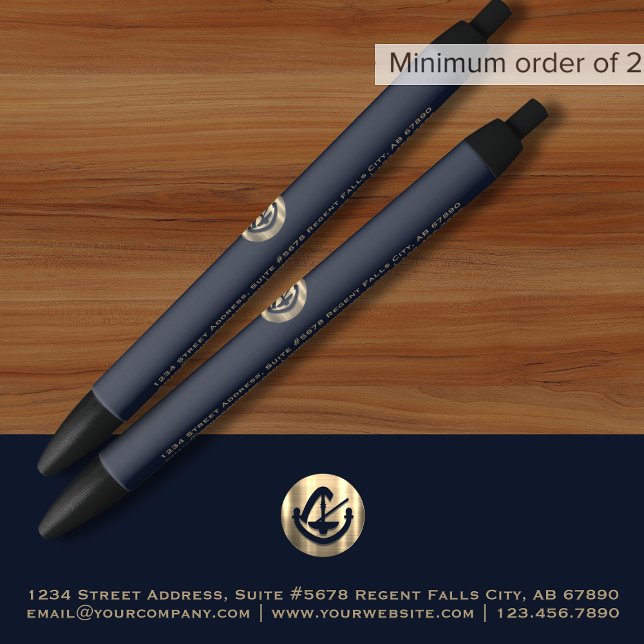 Elegant Navy Gold Promotional Pen for Attorneys (Creator Uploaded)