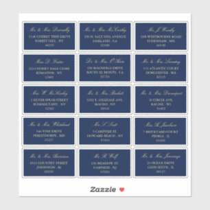 Elegant Navy & Gold Wedding Individual Address