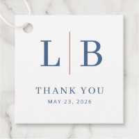Elegant Navy Initials with Red Line