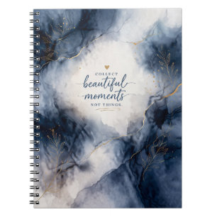 Elegant Navy Marble Notebook for Students &