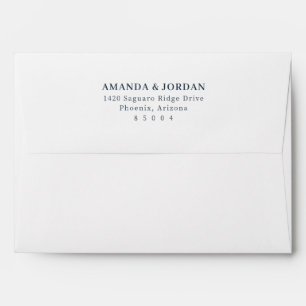 Elegant Navy Minimalist Address Card Envelope