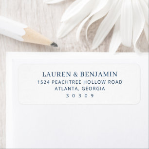 Elegant Navy Minimalist Return Address Label