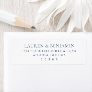 Elegant Navy Minimalist Return Address Label