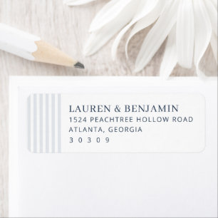 Elegant Navy Minimalist Stripe Return Address Label