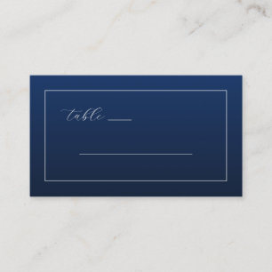 Elegant Navy Minimalist Table Sign Place Card