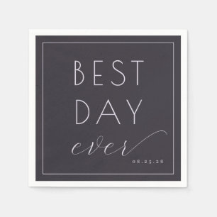 Elegant Navy Minimalist Wedding Sign Napkin