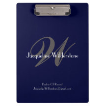 Elegant Navy Monogram Name Chic Cool Professional 