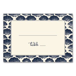 Elegant Navy Nautical Seashell Border Table Number