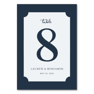 Elegant Navy Number Eight Table Number