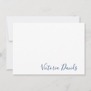 Elegant Navy Personalised Signature Script Card