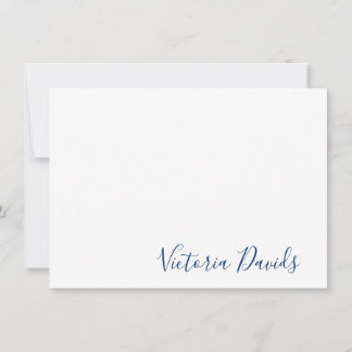 Elegant Navy Personalised Signature Script Card