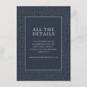Elegant Navy Polka Dots Enclosure Card